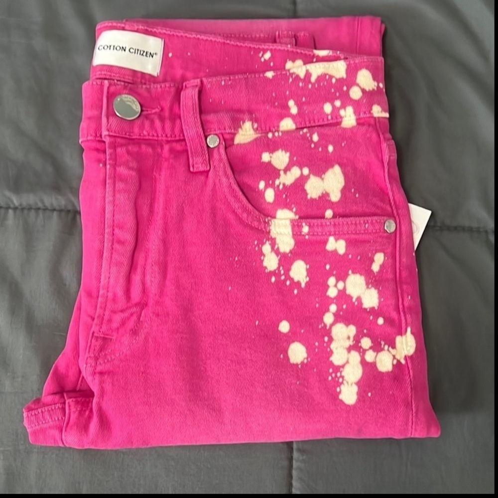 Cotton Citizen Fuschia Splash Slim Fit Jeans Size 30 NWT